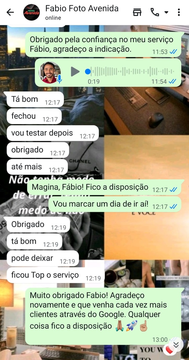 Print WhatsApp Fábio — Google Meu Negócio