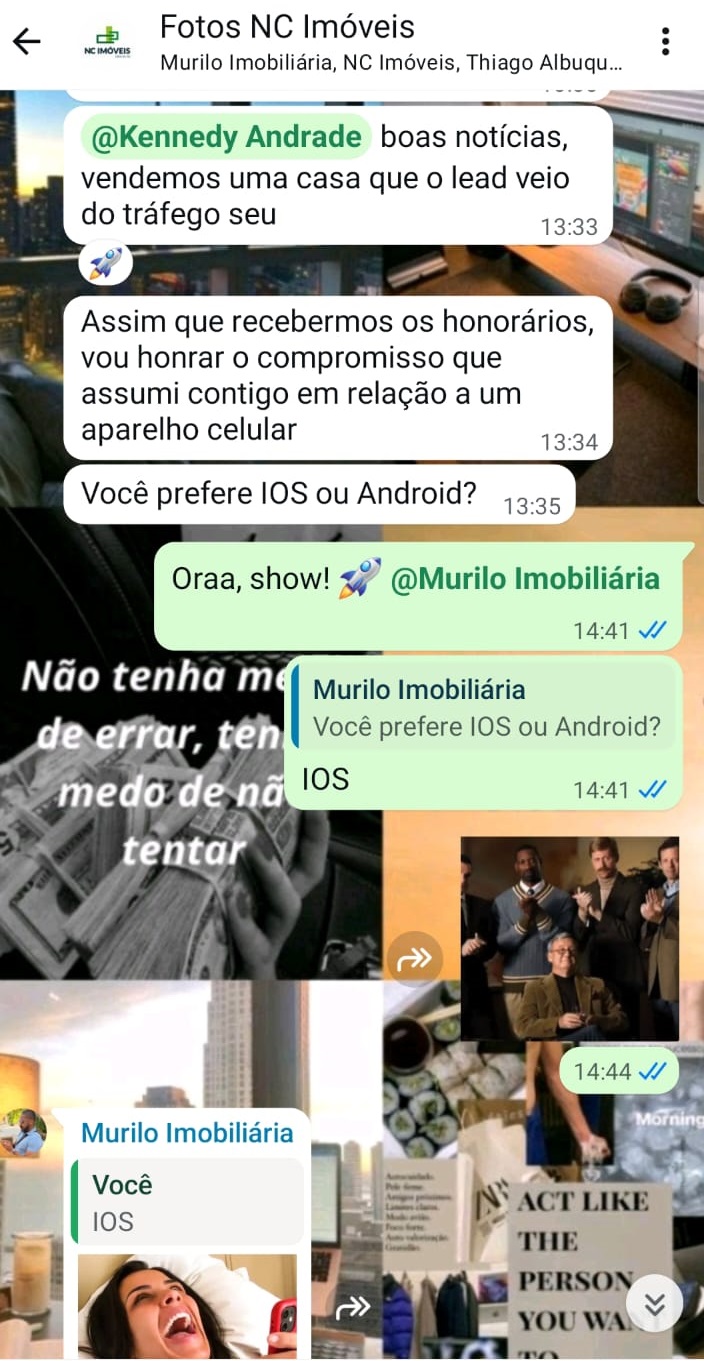 Print WhatsApp NC Imóveis — venda via tráfego